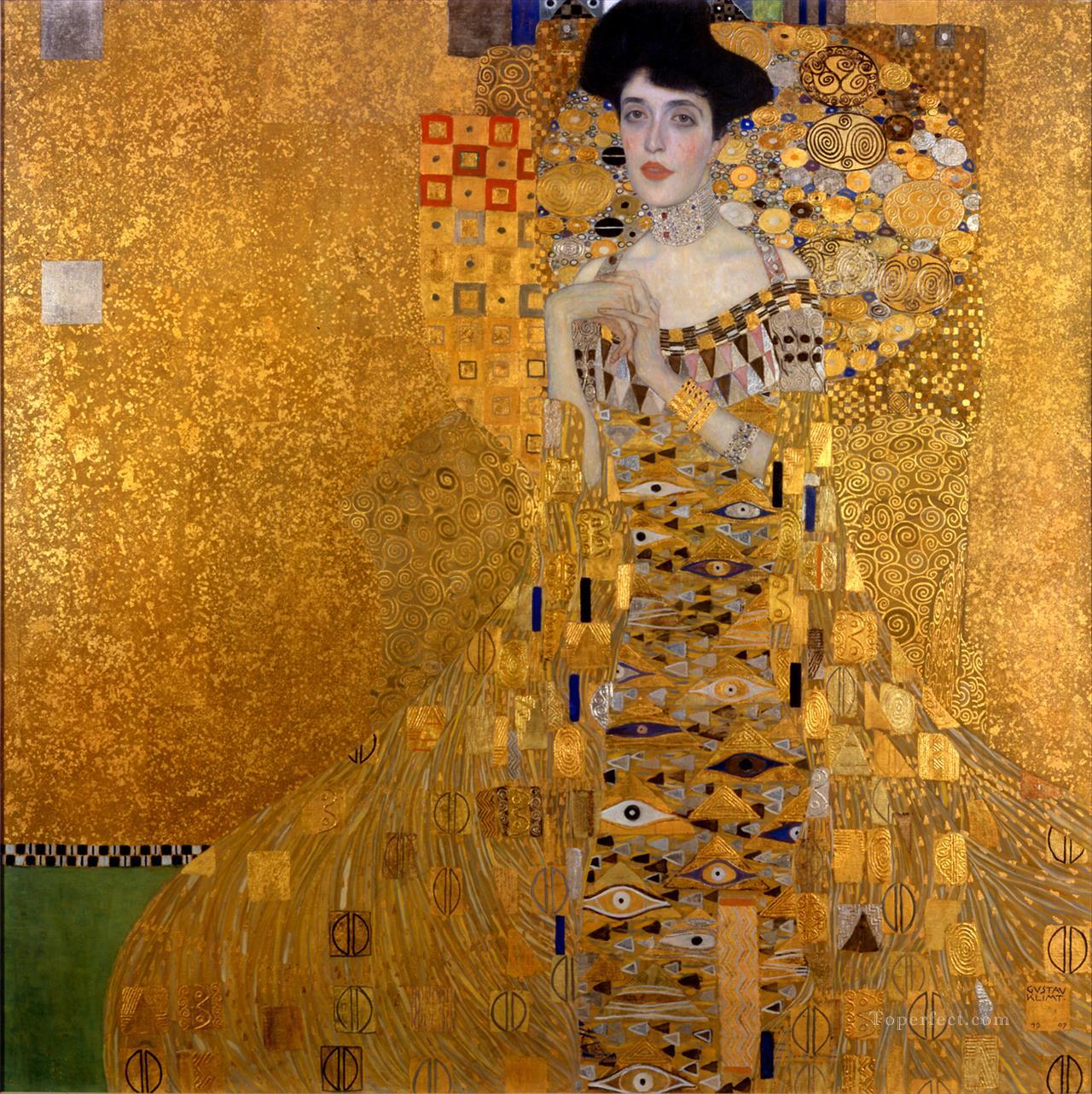 Gustav Klimt Retrato de mujer en oro Pintura al óleo
